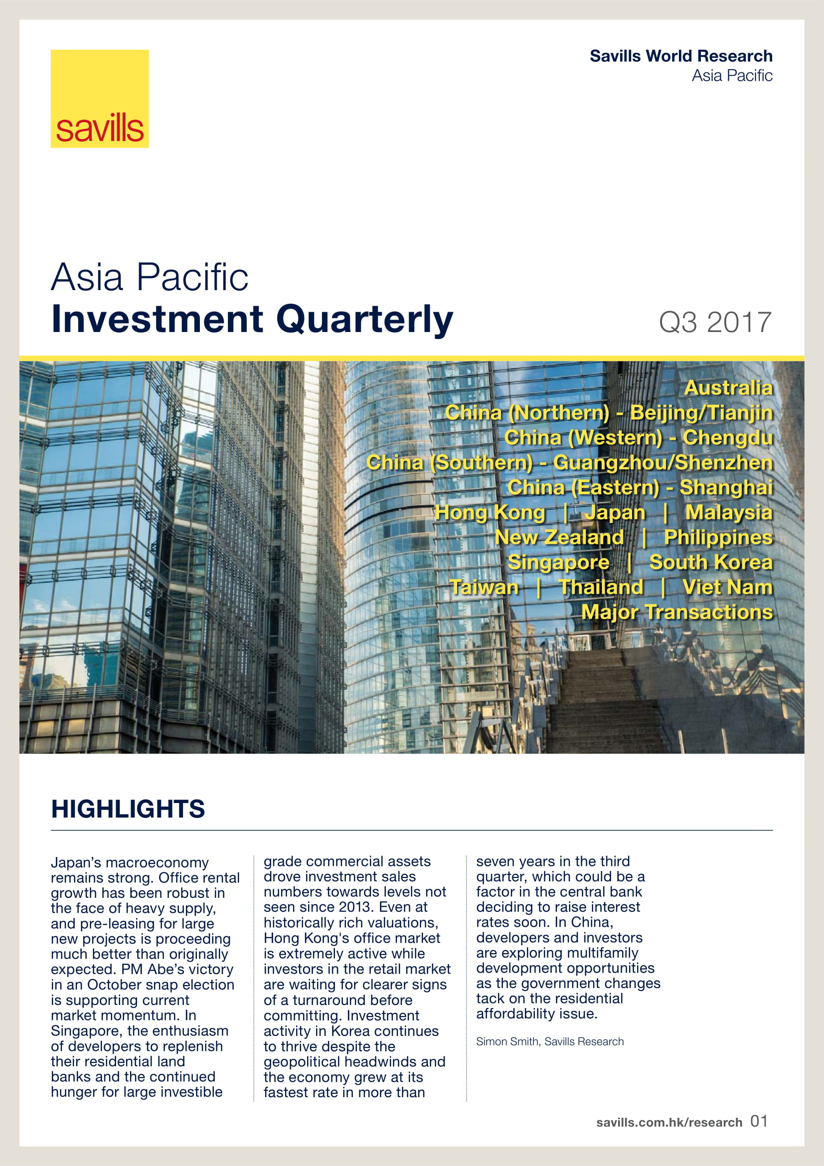 Asia Pacific Investment Quarterly | Q3 2017