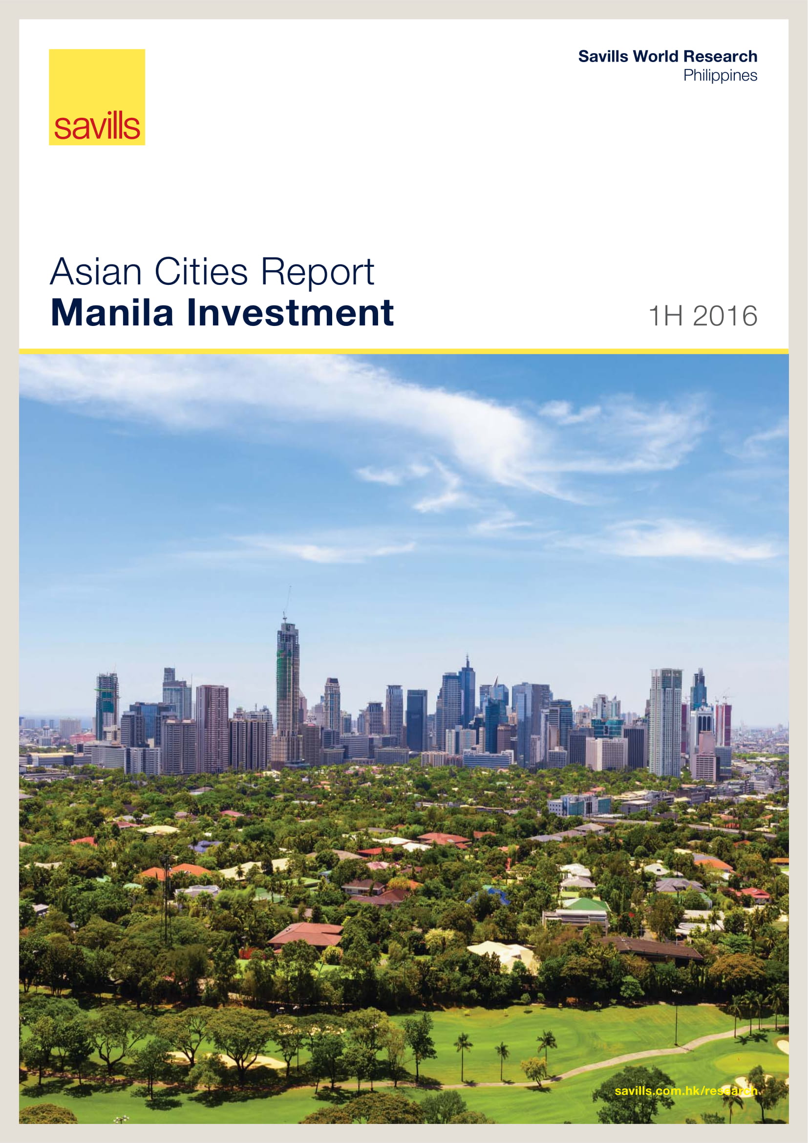 Asian Cities Report Manila Investment | 1H 2016