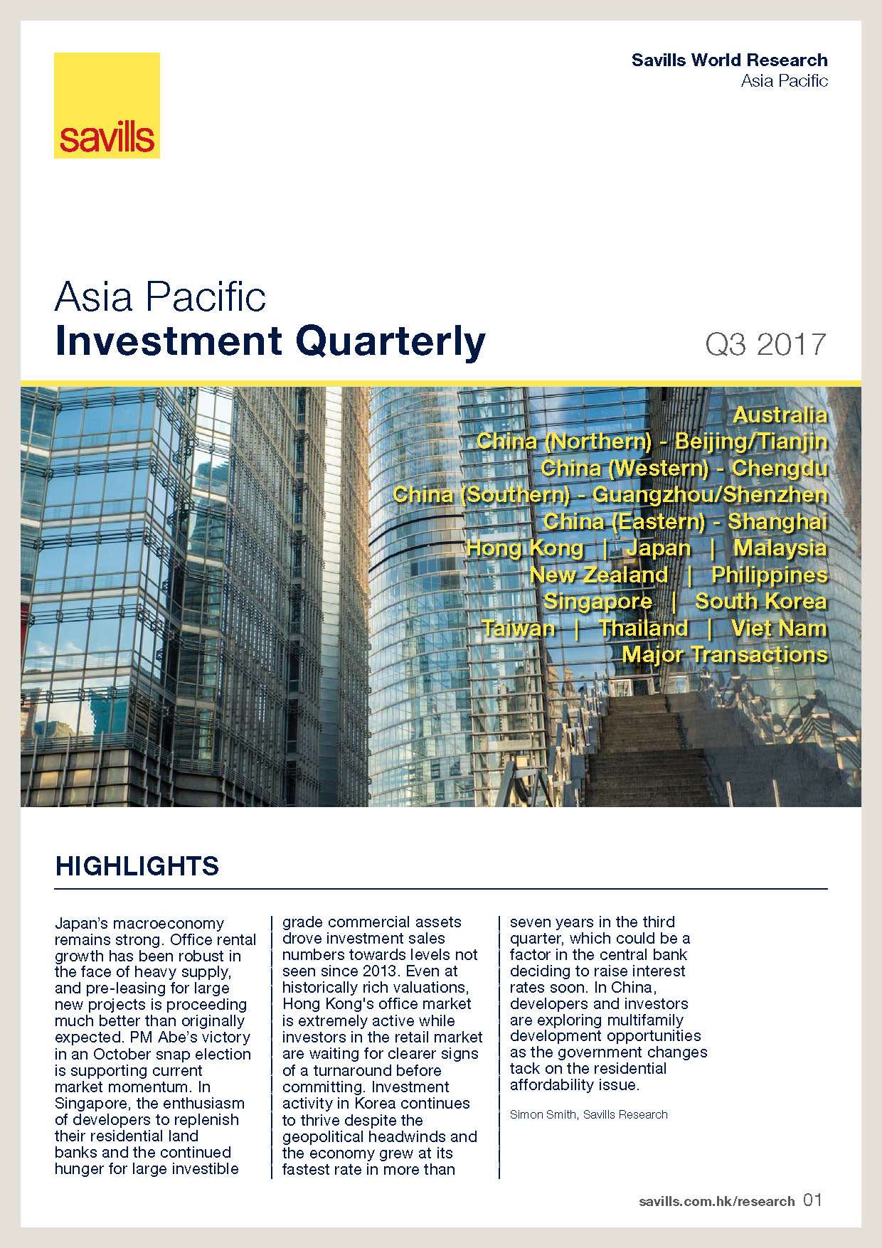 The Asia Pacific Investment Quarterly Q3 2017