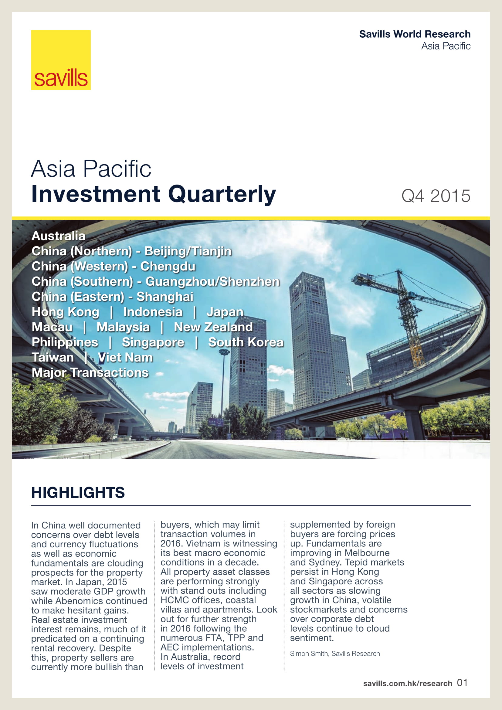 Asia Pacific Investment Quarterly | Q4 2015